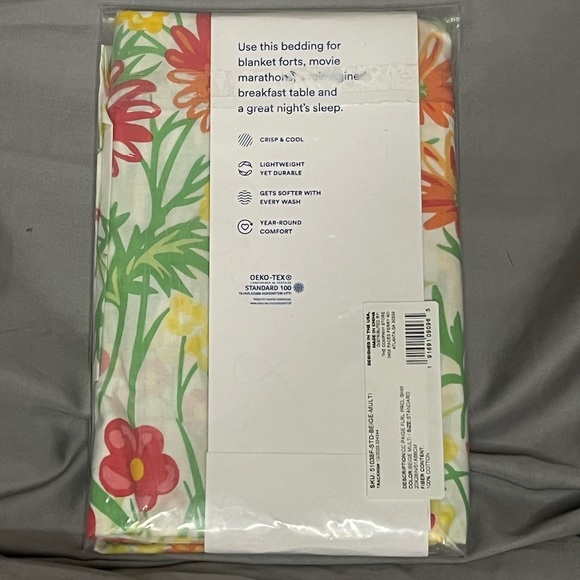 The Company Store Company Cotton Paige Floral Cotton Percale Sham - Picture 6 of 6